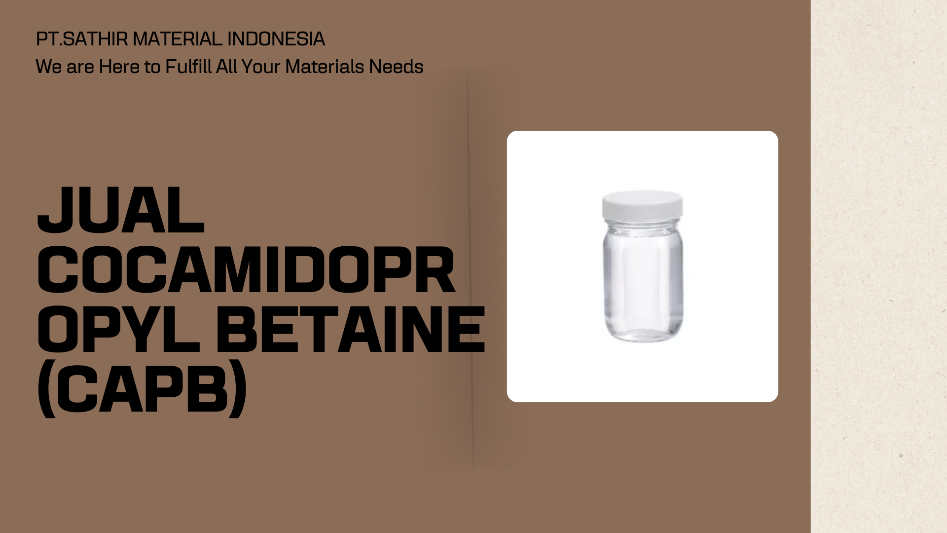 Jual Cocamidopropyl Betaine