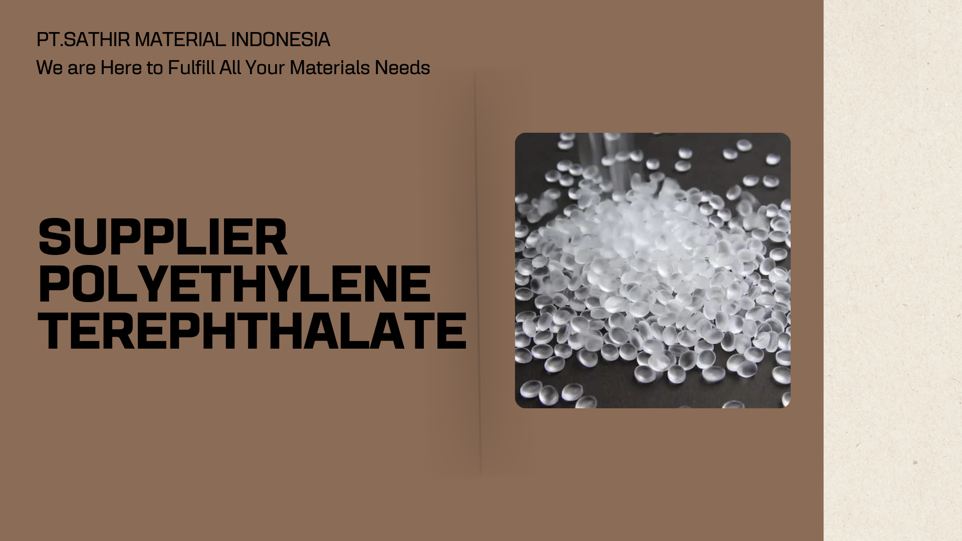 Supplier Polyethylene Terephthalate