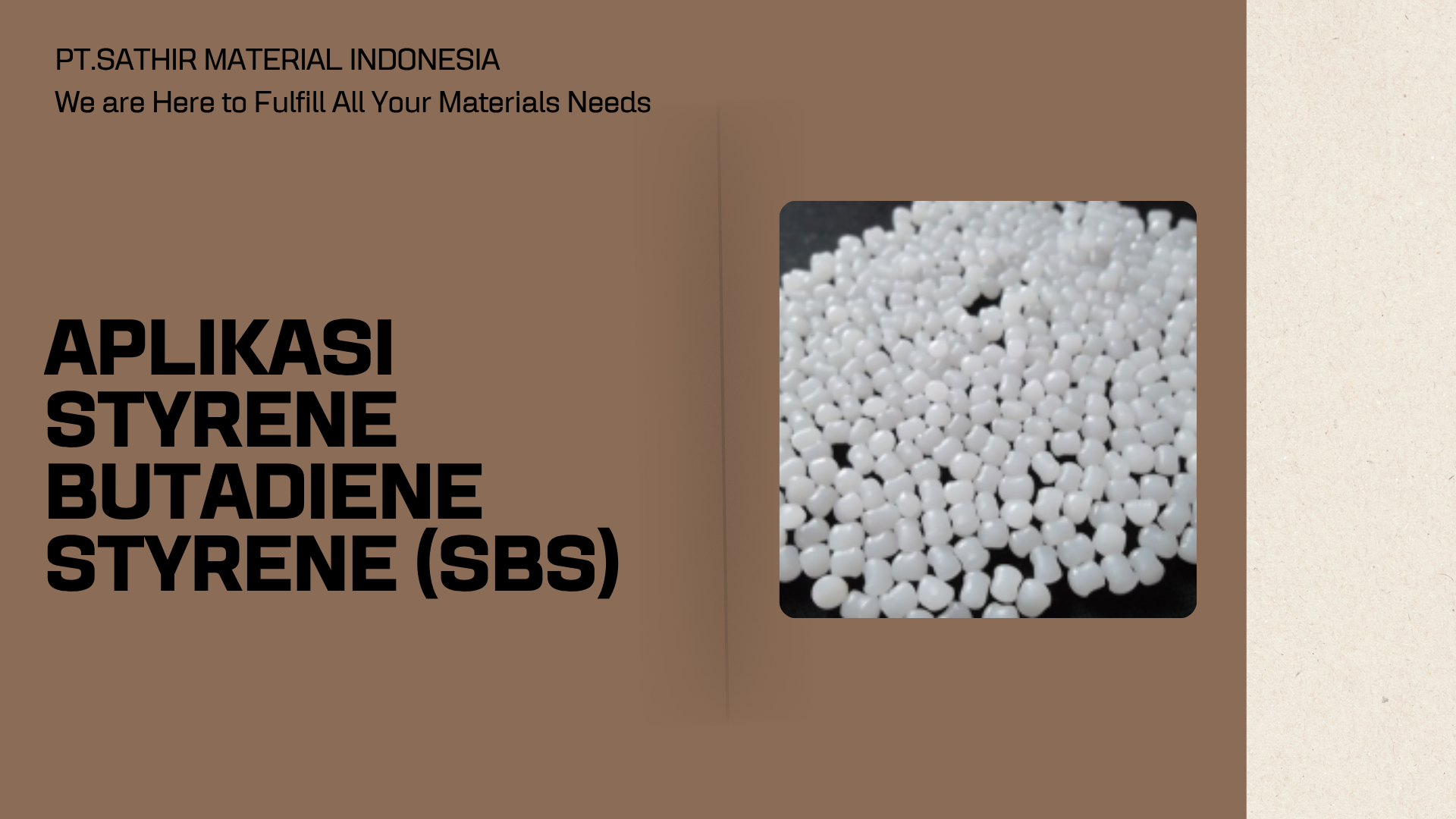 Aplikasi Styrene Butadiene Styrene